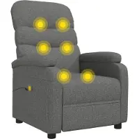 Syfax Massagesessel Dunkelgrau Stoff