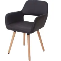 Mendler Esszimmerstuhl HWC-A50 II, Stuhl Küchenstuhl, Retro 50er Jahre Design Kunstleder, braun, helle Beine