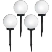 Greenblue 4x Solarlampe freistehend Garten Kugel 30x30x63 cm GB168