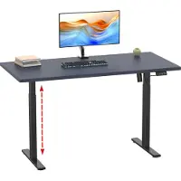 VCM Schreibtisch "Schreibtisch höhenverstellbar Lona 110x80", schwarz (schwarz, anthrazit), B:110cm T:80cm, Tische, Schreibtisch