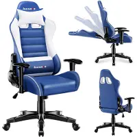 Huzaro Kinder Schreibtischstuhl Ranger 6.0 Gaming Stuhl Racing Sessel Bürostuhl Drehstuhl Gamer bis 130 kg Blau