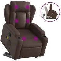 Sonstiges Massagesessel mit Aufstehhilfe Braun Kunstleder