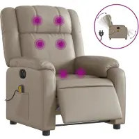 Syfax Massagesessel Elektrisch Cappuccino-Braun Kunstleder