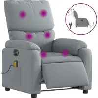 Syfax Massagesessel Elektrisch Hellgrau Stoff