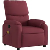 Syfax Massagesessel Weinrot Stoff mit manueller Liegefunktion, Vibrationsfunktion und 6 Massagepunkten, 75x99x99 cm