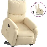 Syfax Relaxsessel mit Aufstehhilfe Creme Stoff