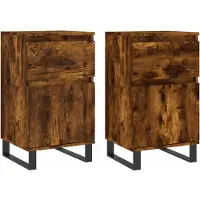 Syfax Sideboards 2 Stk. Räuchereiche 40x35x70 cm Holzwerkstoff