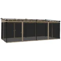 Syfax Pavillon mit Netzwänden Taupe 6x3 m Stahl