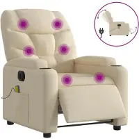 Syfax Massagesessel Elektrisch Creme Stoff
