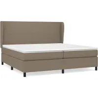 vidaXL Boxspringbett mit Matratze Taupe 200x200 cm Stoff