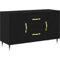 Syfax Sideboard Schwarz Eichen-Optik 100 x 36 x 60 cm Holzwerkstoff