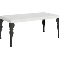 Itamoby Paxon ausziehbarer Tisch 200/304x90 cm, Esche weiß mit Beinen in Anthrazit