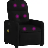 Sonstiges Massagesessel Schwarz Stoff 66 x 89 x 96 cm (B x T x H) mit 6-Punkt-Vibrationsmassage und manueller Liegefunktion
