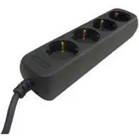 Merkloos Power Outlet - Schwarz - 5 Meter - 4 Einfach