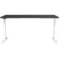 Germania JET höhenverstellbarer Schreibtisch grafit rechteckig, T-Fuß-Gestell weiß 160,0 x 80,0 cm