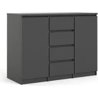 Ebuy24 Nada Sideboard 2 Türen und 4 Schubladen, mattschwarz.