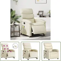 The Living Store Massagesessel Elektrisch Creme Kunstleder