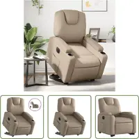 The Living Store Relaxsessel mit Aufstehhilfe Elektrisch Cappuccino Kunstleder