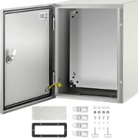 Vevor Schaltschrank NEMA-Industriegehäuse, 40 x 30 x 20 cm NEMA 4X-Stahl-Schaltkasten, IP66 wasser- und staubdicht, elektrischer Anschlusskasten für den Außen-/Innenbereich, mit Montageplatte