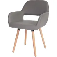 Mendler Esszimmerstuhl HWC-A50 II, Stuhl Küchenstuhl, Retro 50er Jahre Design - Kunstleder, taupe-grau, helle Beine