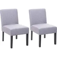 Mendler 2er-Set Esszimmerstuhl HWC-F61, Stuhl Lounge-Stuhl, Stoff/Textil grau