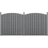 Neu.holz WPC Gartenzaun Sichtschutzzaun Windschutz Lamellenzaun Zaun 376x(165-185) cm Rund