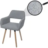 Mendler Esszimmerstuhl HWC-A50 II, Stuhl Küchenstuhl Polsterstuhl, Holz Stoff/Textil Bouclé (450g/m²) grau