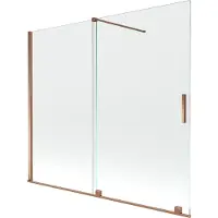 Mexen Velar Badewannenabtrennung 2-flügelig verschiebbar 180 x 150 cm, transparent, Roségold - 896-180-000-01-60