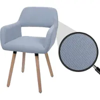 Mendler Esszimmerstuhl HWC-A50 II, Stuhl Küchenstuhl Polsterstuhl, Holz Stoff/Textil Cord (400g/m²) hellgrau