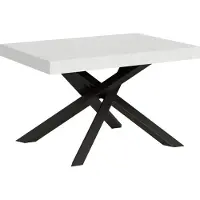 Itamoby Ausziehbarer Tisch 90x140/244 cm, Gestell Volantis, Esche weiß, Anthrazit