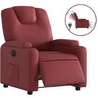 Syfax Relaxsessel Elektrisch Weinrot Kunstleder