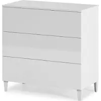 Dmora Silk Road Kommode Baltimora 80x40x80h cm Weiß 3 Schubladen