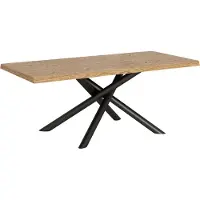 Itamoby Ausziehbarer Tisch 90x200/250 cm, Beine aus anthrazitfarbener, entrindeter Eiche Vindral
