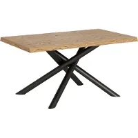 Itamoby Ausziehbarer Tisch 90x140/190 cm, Beine aus anthrazitfarbener, entrindeter Eiche Vindral