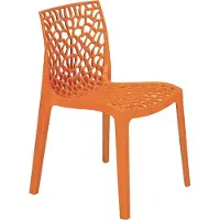 GRANDSOLEIL Gruvyer-Stuhl aus orangefarbenem Polypropylen