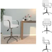 vidaXL Bürostuhl Drehbar Weiß Kunstleder - Bürostühle