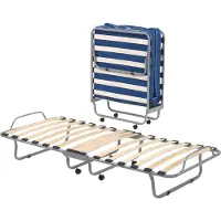 Talamo Italia Klappbett Betta, Einzelfaltbares orthopädisches Kinderbett, 100% Italy, Kinderbett mit Kunstlederbezug, inklusive Matratze Cm 80x190, Turteltaube