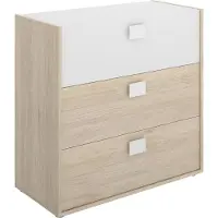 Dmora Kommode Dmbay, Kommode für Schlafzimmer, Kommode mit 3 Schubladen, 80x43h81 cm, Eiche und Weiß