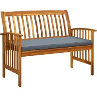 The Living Store Gartenbank mit Kissen 119 cm Massivholz Akazie