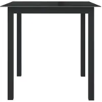 Syfax Gartentisch Schwarz 80x80x74 cm Aluminium und Glas