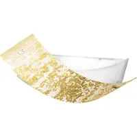 Gea Luce Camilla - Goldene Deckenleuchte 2XE27 max 2X70W IP20 - Moderne Wandleuchte mit silbernem Glasdiffusor und weißem Rahmen 63,5x39cm
