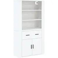 Syfax Highboard Weiß, Holzwerkstoff, 150x80x33 cm, zur Wandmontage, feuchtigkeitsbeständig