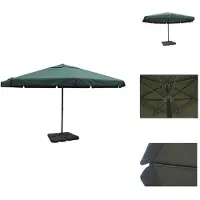 vidaXL Sonnenschirm Aluminium grün mit Schirmständer - Sonnenschirme & Sonnenschutze