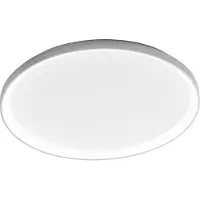Gea Luce Krizia - Dimmbare 60-W-LED-Deckenleuchte - 5300 lm, 3000 K warmes Licht, Opaldiffusor, satiniertes weißes Aluminium, D. 60 cm, IP20, modernes Design