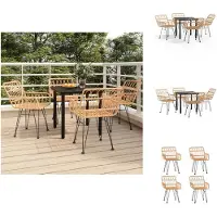 vidaXL 5-tlg. Garten-Essgruppe Poly Rattan - Gartenmöbel-Sets