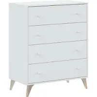 Dmora Schubladenschrank Dcarus, Kommode mit 4 Schubladen, Kommode für Schlafzimmer, Moderne Kommode, 78x40h95 cm, Weiß