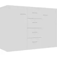 Syfax Sideboard Weiß 88x30x65 cm Holzwerkstoff