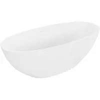 Mexen Bari freistehende Badewanne aus Konglomerat 165 x 75 cm, weiß matt - 57221657500