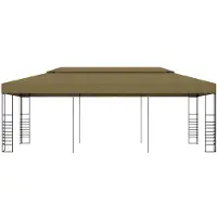 Syfax Gartenpavillon 6x3x2,7 m Taupe 180 g/m²