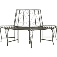The Living Store Garten-Baumbank Halbrund 160 cm Stahl